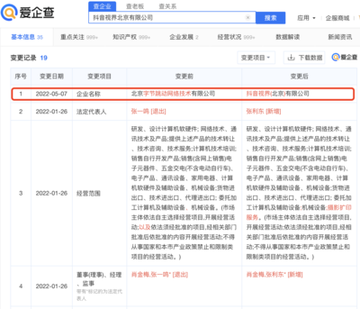 抖音集團在北京注冊新公司，今日頭條再拓業務版圖